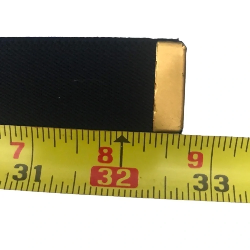 Vintage Woman’s Athletic Belt Tennis Belt Stretch Navy Blue Thin 1” Gold Buckle